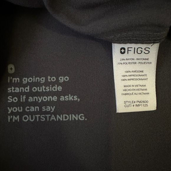 FIGS Mens One-Pocket Scrub Top in Black #PM2600 - Picture 6 of 7